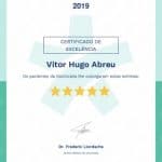 Dr Vitor Hugo Abreu Joelho Certificado Excelência Doctoralia 2019