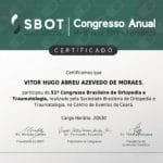 Dr Vitor Hugo Abreu Joelho Certificado Sbot 2019