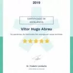 Dr Vitor Hugo Abreu Joelho Certificado Excelência Doctoralia 2019